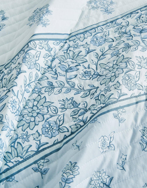 Load image into Gallery viewer, Floral Striped Microfiber Quilt Set - Hermine Collection
