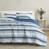 Blue Gradient Stripe Print / Navy Solid