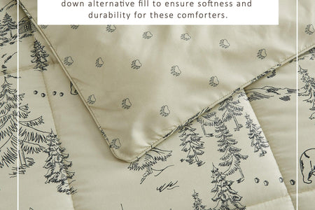 Reversible Christmas Comforter and Sham Set - Holiday / Lodge Odette Collection