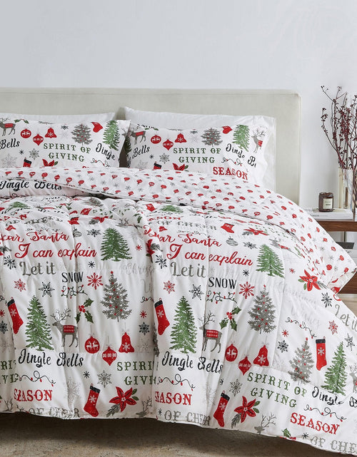 Load image into Gallery viewer, Reversible Christmas Comforter and Sham Set - Holiday / Lodge Odette Collection
