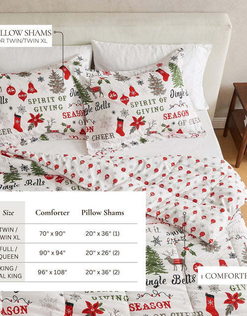 Load image into Gallery viewer, Reversible Christmas Comforter and Sham Set - Holiday / Lodge Odette Collection

