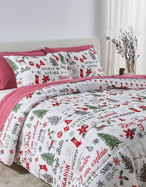 Load image into Gallery viewer, Reversible Christmas Comforter and Sham Set - Holiday / Lodge Odette Collection

