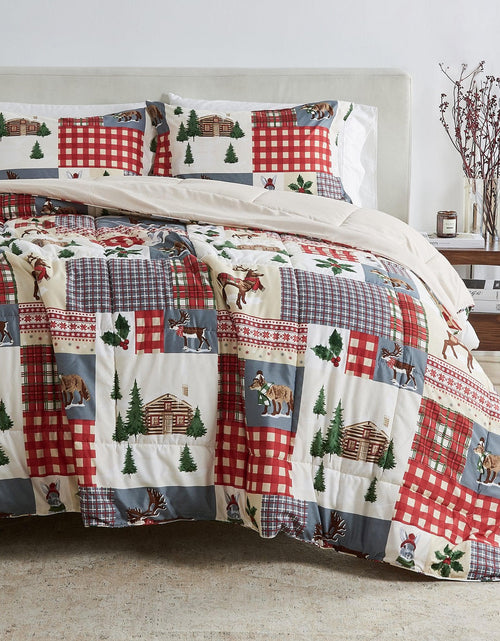 Load image into Gallery viewer, Reversible Christmas Comforter and Sham Set - Holiday / Lodge Odette Collection
