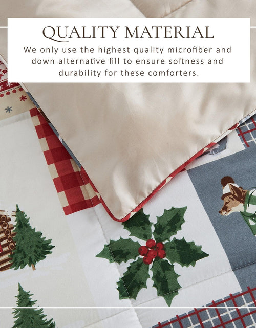 Load image into Gallery viewer, Reversible Christmas Comforter and Sham Set - Holiday / Lodge Odette Collection
