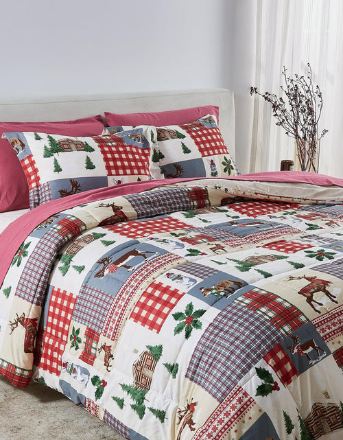 Load image into Gallery viewer, Reversible Christmas Comforter and Sham Set - Holiday / Lodge Odette Collection
