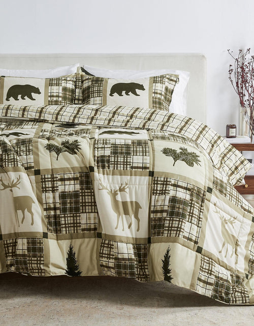 Load image into Gallery viewer, Reversible Christmas Comforter and Sham Set - Holiday / Lodge Odette Collection
