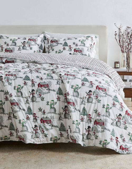 Load image into Gallery viewer, Reversible Christmas Comforter and Sham Set - Holiday / Lodge Odette Collection
