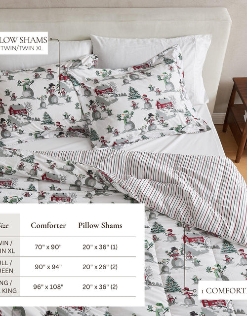 Load image into Gallery viewer, Reversible Christmas Comforter and Sham Set - Holiday / Lodge Odette Collection
