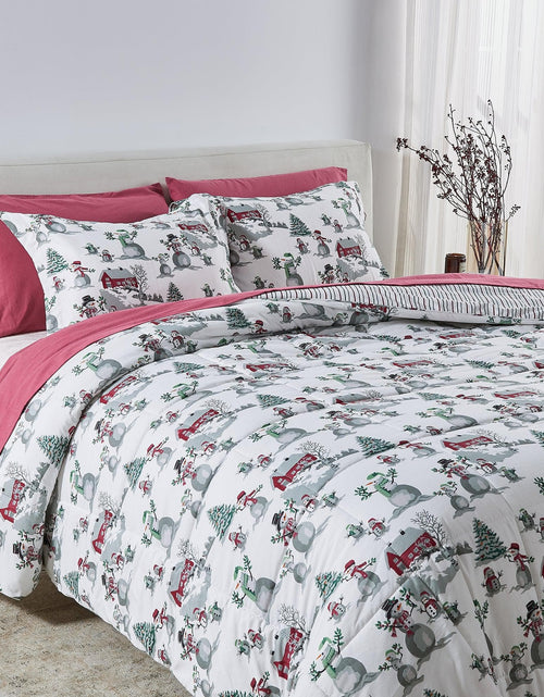 Load image into Gallery viewer, Reversible Christmas Comforter and Sham Set - Holiday / Lodge Odette Collection
