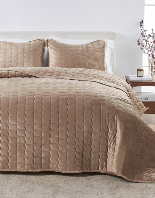 Load image into Gallery viewer, Velvet Box-Stitched Quilt Set - Vivica Collection
