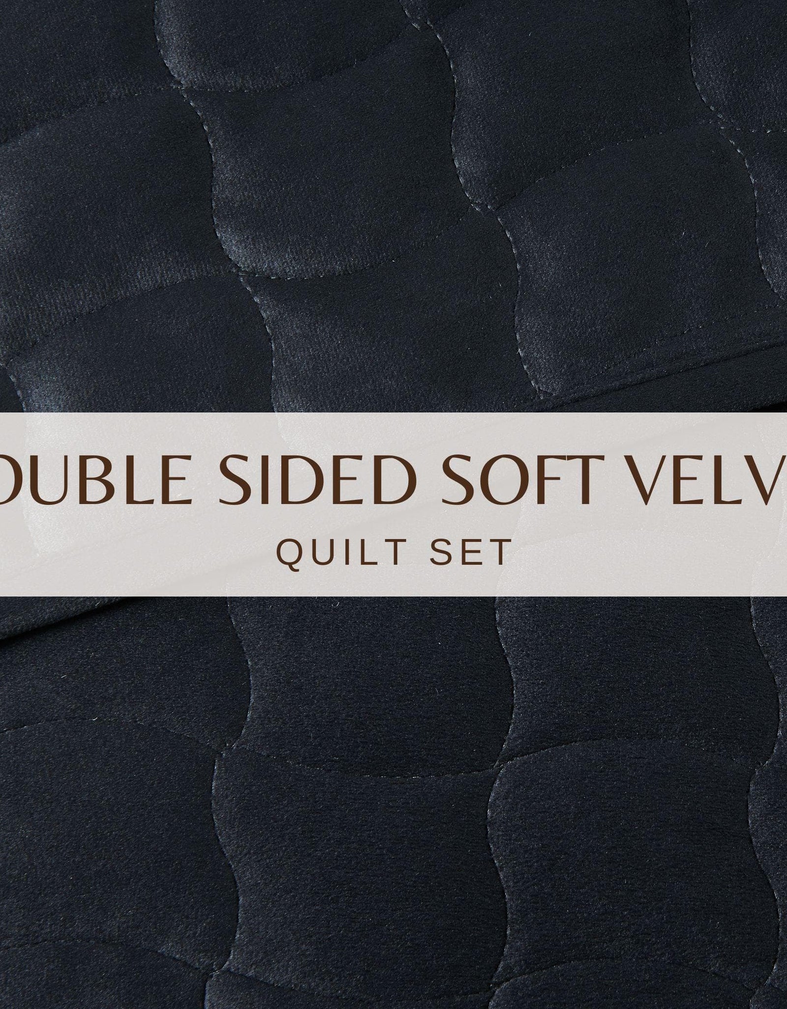 Velvet Box-Stitched Quilt Set - Vivica Collection