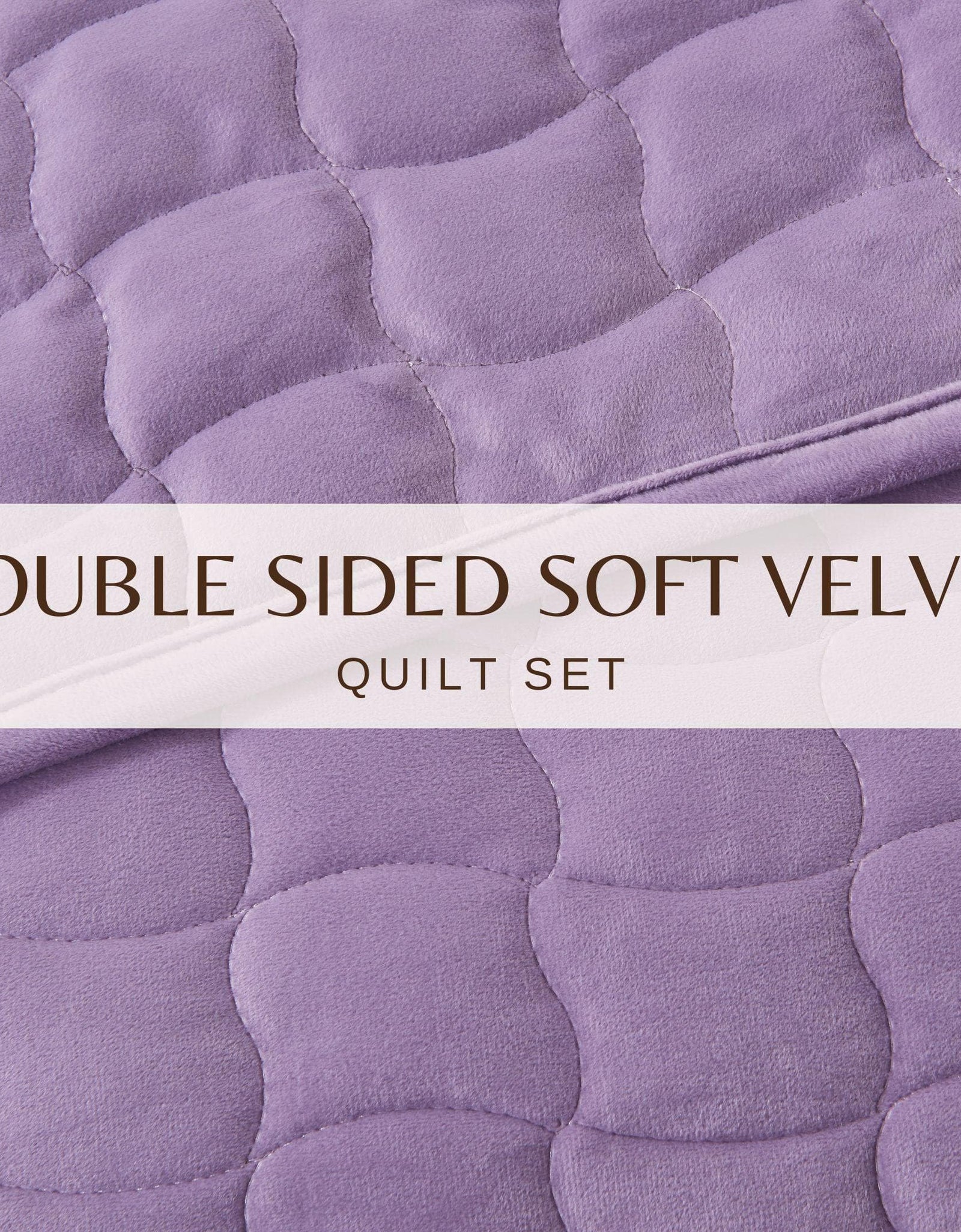 Velvet Box-Stitched Quilt Set - Vivica Collection