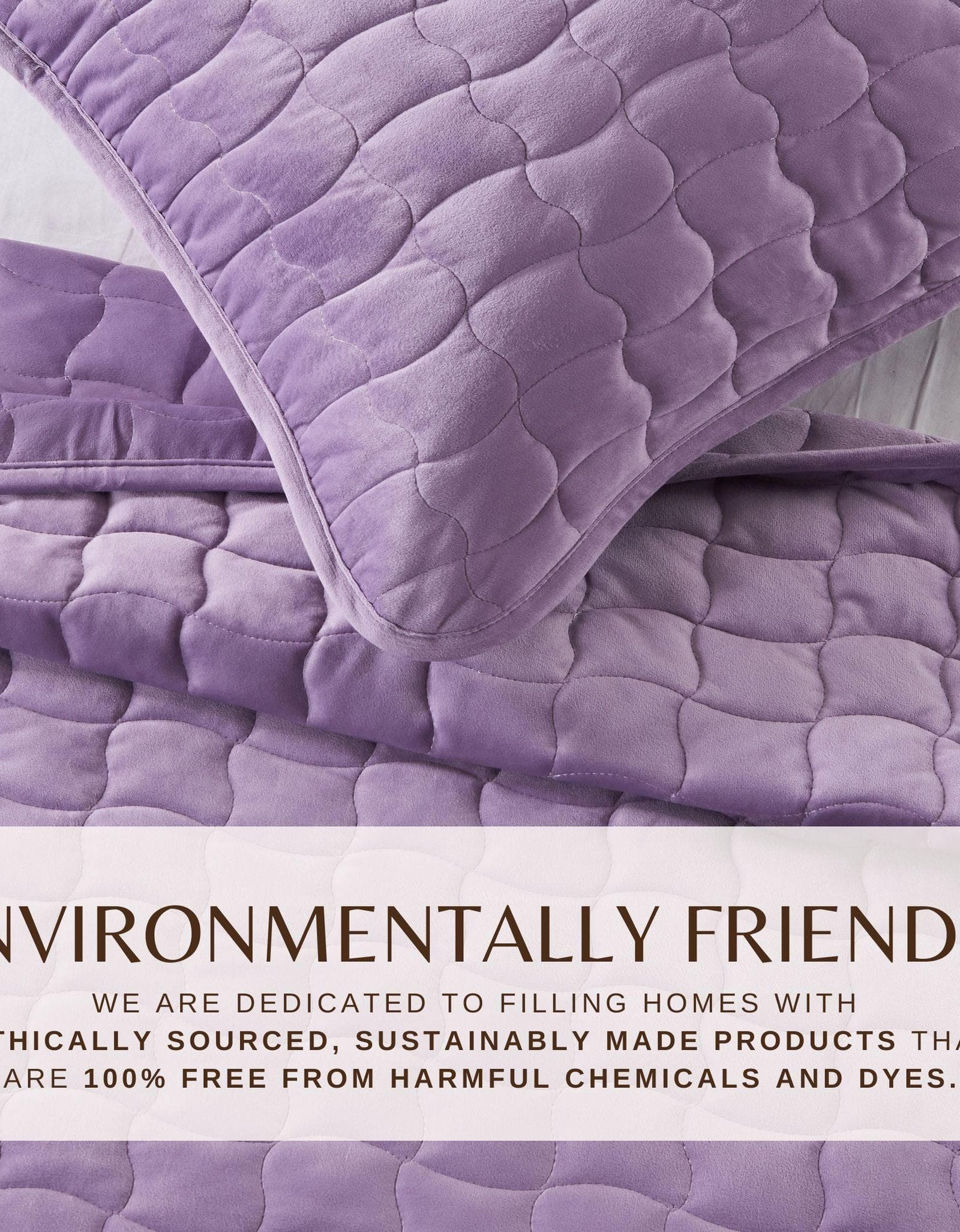Velvet Box-Stitched Quilt Set - Vivica Collection
