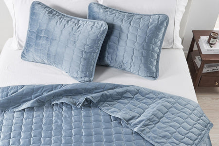 Velvet Box-Stitched Quilt Set - Vivica Collection