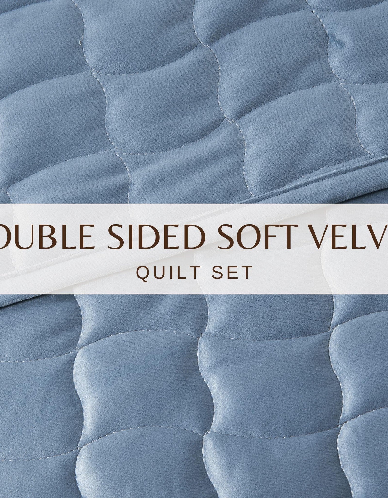 Velvet Box-Stitched Quilt Set - Vivica Collection