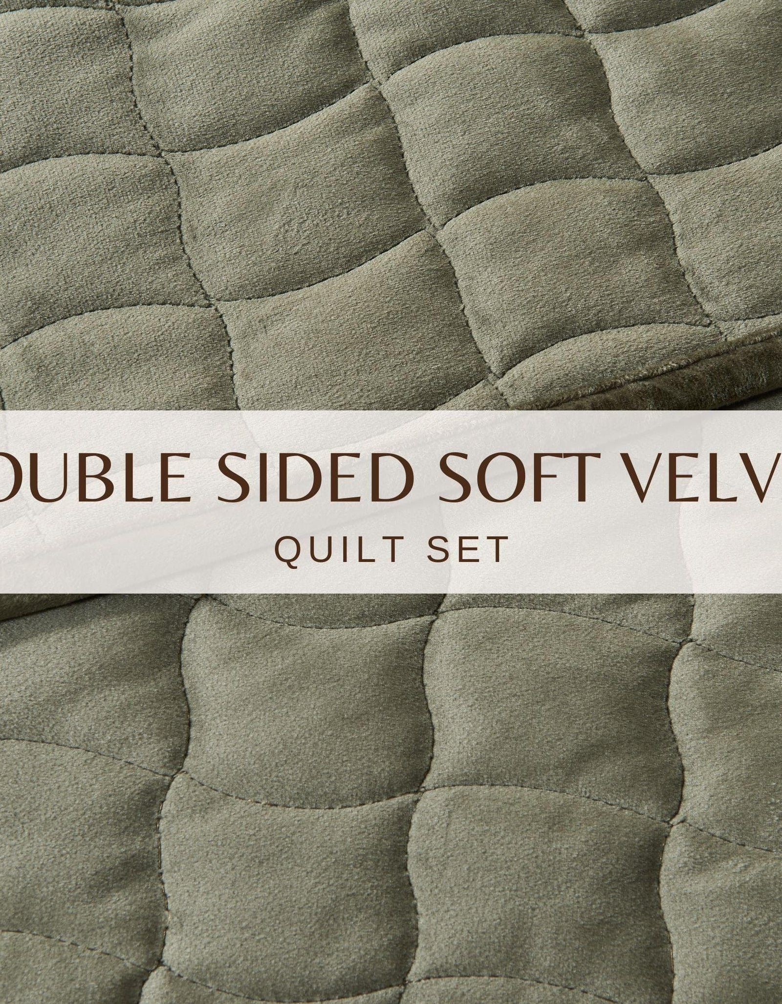 Velvet Box-Stitched Quilt Set - Vivica Collection