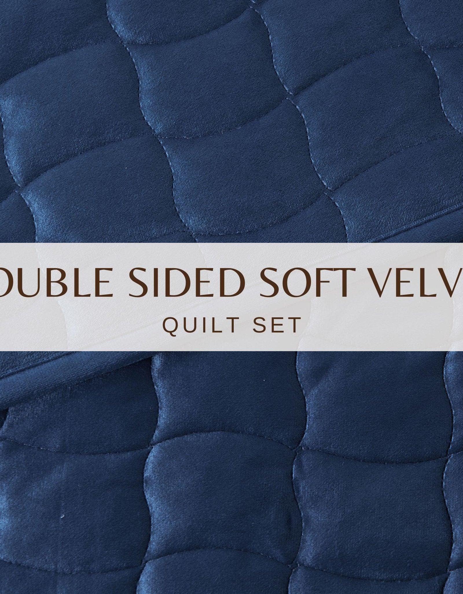 Velvet Box-Stitched Quilt Set - Vivica Collection