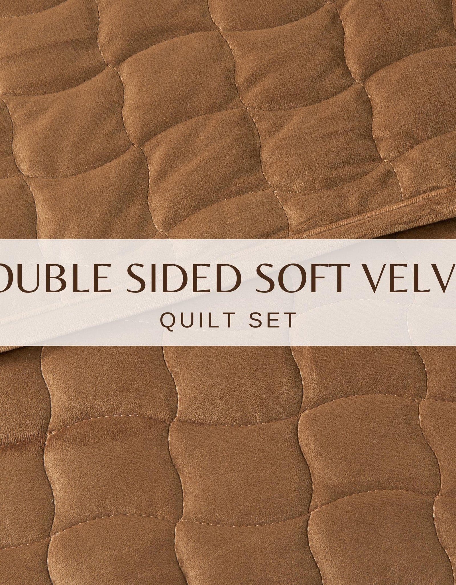 Velvet Box-Stitched Quilt Set - Vivica Collection