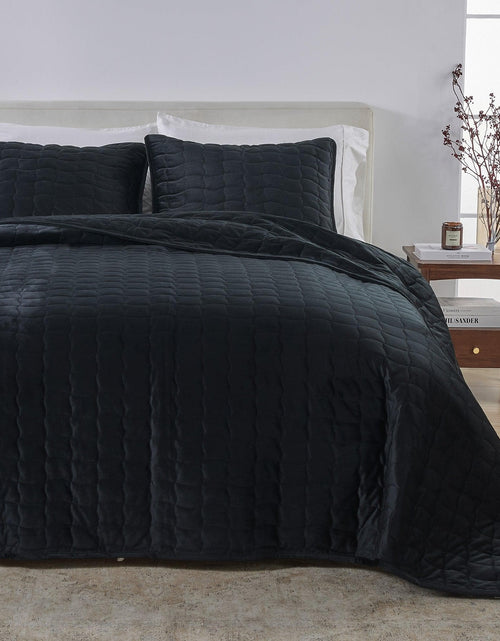 Load image into Gallery viewer, Velvet Box-Stitched Quilt Set - Vivica Collection
