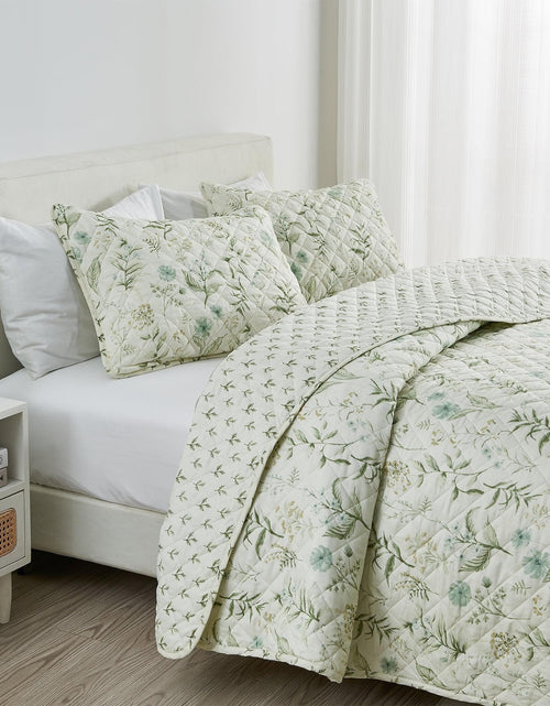 Load image into Gallery viewer, Floral Printed Microfiber Quilt Set - Glyndora Collection
