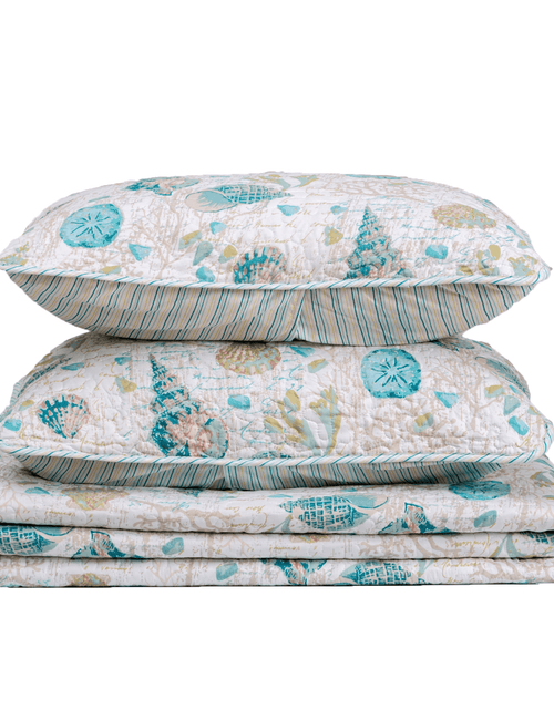 Load image into Gallery viewer, Seashell &amp; Coral Quilt Set - Westsands Collection
