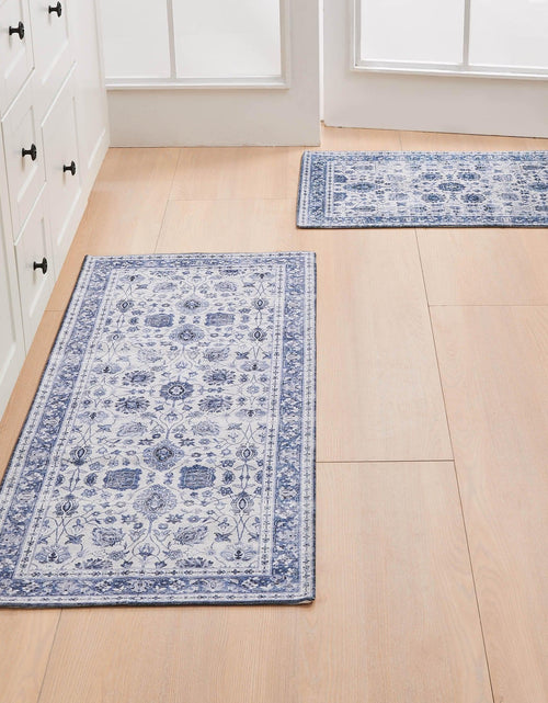 Load image into Gallery viewer, Floral Machine Washable Accent Area Rug &amp; Runner 2 Pack - Matra Collection
