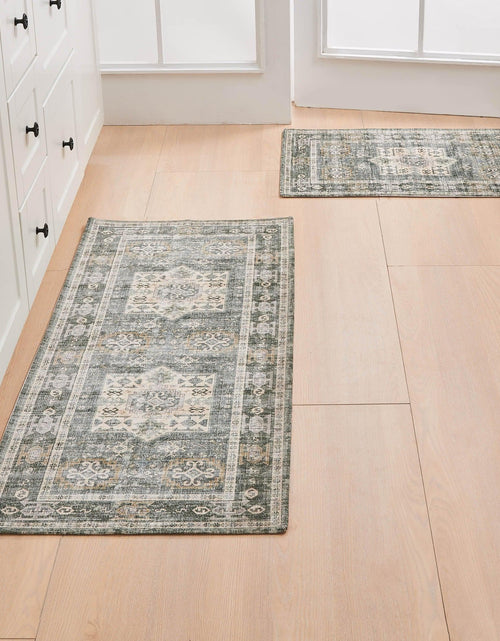 Load image into Gallery viewer, Medallion Machine Washable Accent Area Rug &amp; Runner 2 Pack - Nava Collection
