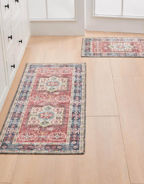 Load image into Gallery viewer, Medallion Machine Washable Accent Area Rug &amp; Runner 2 Pack - Nava Collection
