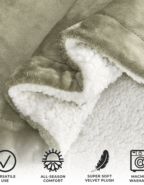 Load image into Gallery viewer, Velvet Plush Sherpa Luxury Bed Blanket - Kinsley Collection
