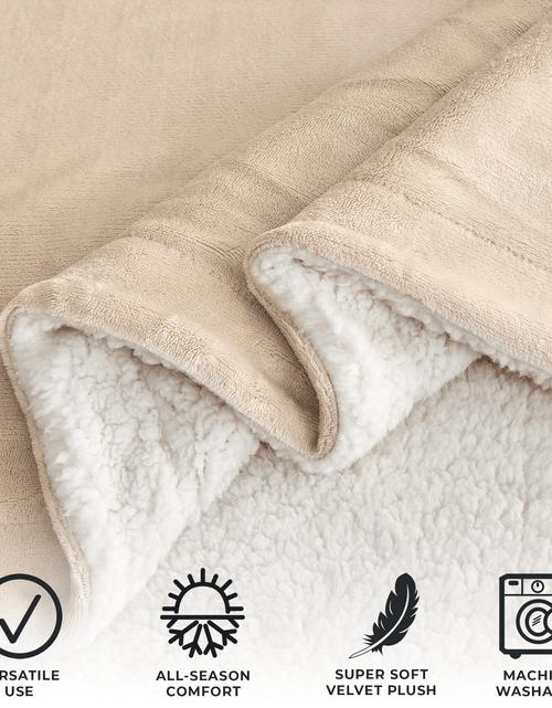 Load image into Gallery viewer, Velvet Plush Sherpa Luxury Bed Blanket - Kinsley Collection
