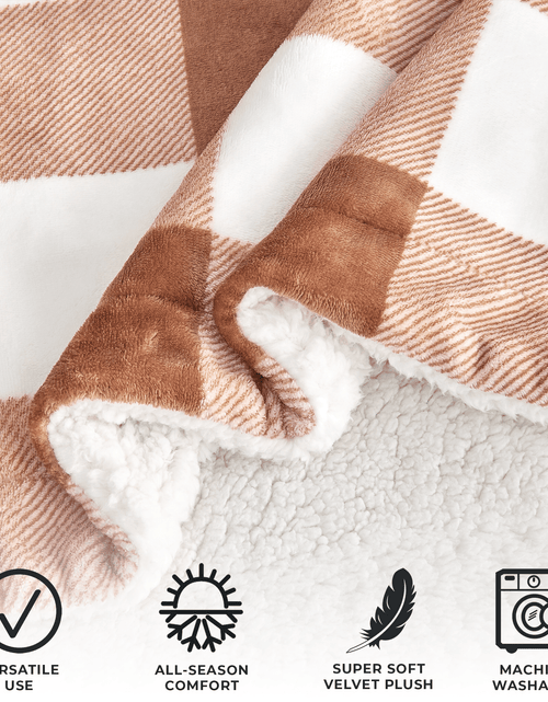 Load image into Gallery viewer, Velvet Plush Sherpa Luxury Bed Blanket - Kinsley Collection
