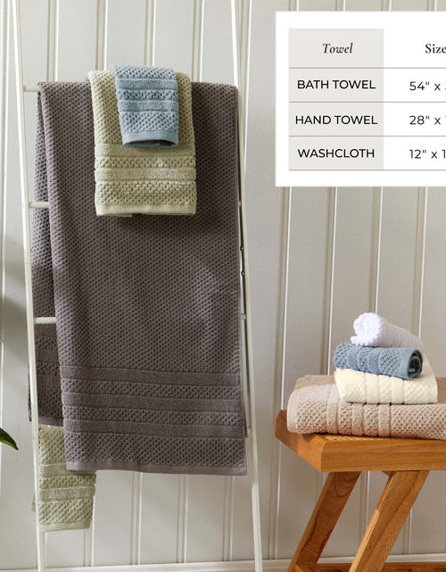 Load image into Gallery viewer, 100% Cotton Checkered Jacquard Bath Towel Set - Giuliana Collection
