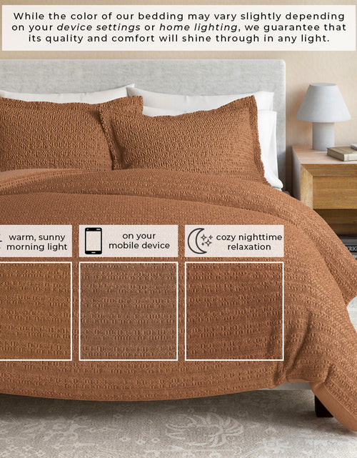 Load image into Gallery viewer, 100% Cotton Honeycomb Waffle Duvet Set - Mattea Collection
