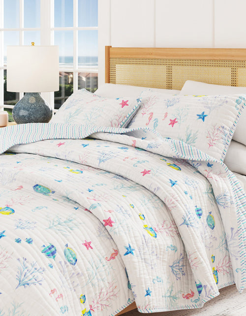 Load image into Gallery viewer, Colorful Coastal Seascape Quilt Set - Ryanne Collection
