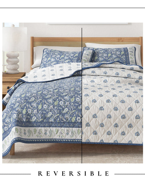 Load image into Gallery viewer, Floral Boho Printed Cotton Quilt Set - Indira Collection

