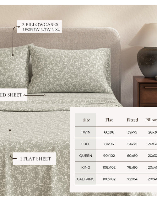 Load image into Gallery viewer, Turkish Cotton Flannel Sheet Set - Winter Floral Collection
