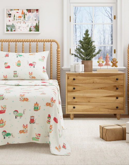 Load image into Gallery viewer, Turkish Cotton Christmas Flannel Sheet - Whittaker Collection
