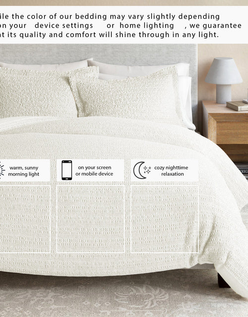 Load image into Gallery viewer, 100% Cotton Honeycomb Waffle Duvet Set - Mattea Collection
