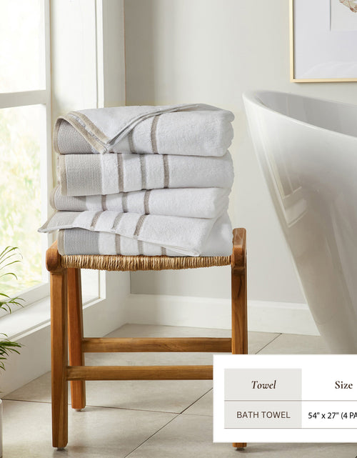 Load image into Gallery viewer, Decorative Cotton Stripe Bath Towel Set - Noelle Collection
