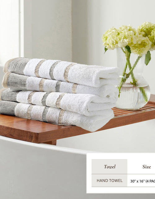 Load image into Gallery viewer, Decorative Cotton Stripe Bath Towel Set - Noelle Collection

