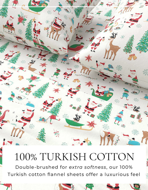 Load image into Gallery viewer, Turkish Cotton Christmas Flannel Sheet - Whittaker Collection
