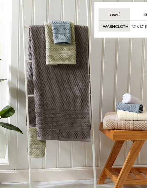 Load image into Gallery viewer, 100% Cotton Checkered Jacquard Bath Towel Set - Giuliana Collection
