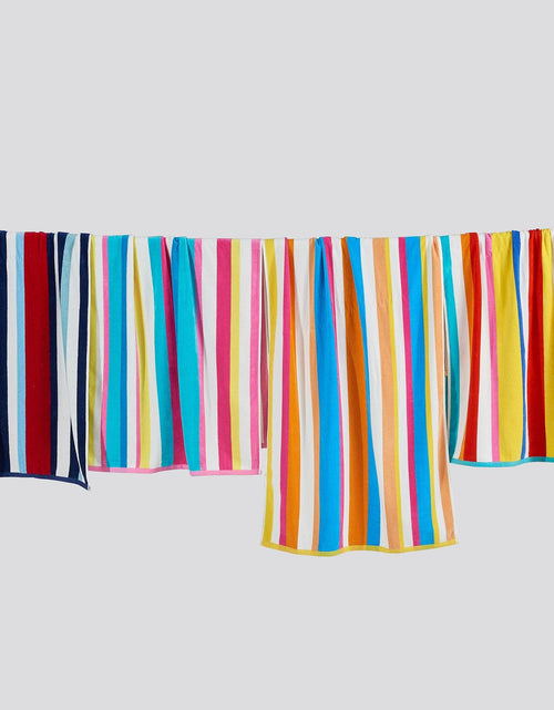 Load image into Gallery viewer, Cotton Velour Cabana Stripe Beach Towel - Novia Collection
