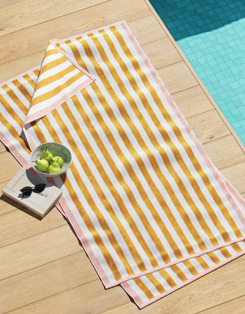 Load image into Gallery viewer, Oversized Striped Border Cabana Beach Towel - Santa Cruz
