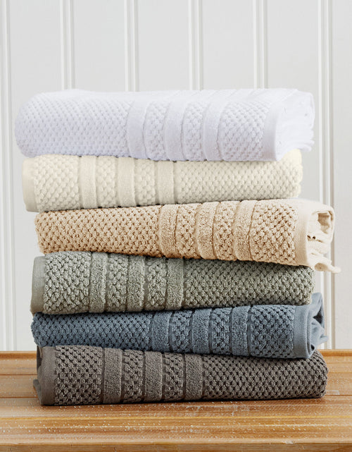 Load image into Gallery viewer, 100% Cotton Checkered Jacquard Bath Towel Set - Giuliana Collection
