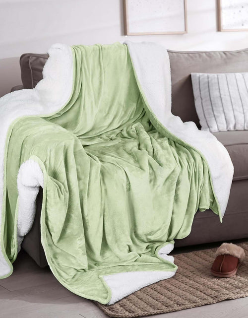 Load image into Gallery viewer, Velvet Plush Sherpa Bed Blanket - Sherpa Fleece Collection
