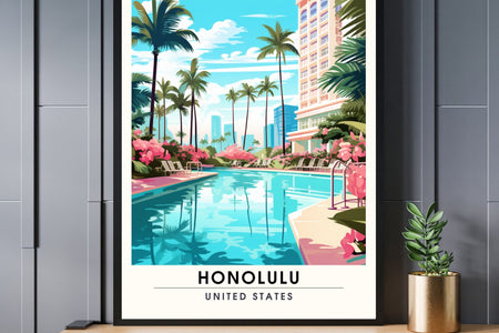 Impression Honolulu | Impression de voyage Honolulu | Poster Hawaï