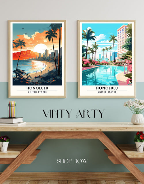 Load image into Gallery viewer, Impression Honolulu | Impression de voyage Honolulu | Poster Hawaï
