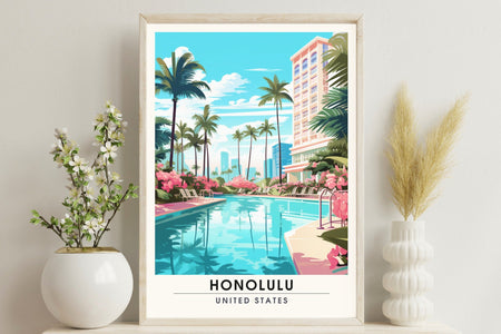 Impression Honolulu | Impression de voyage Honolulu | Poster Hawaï