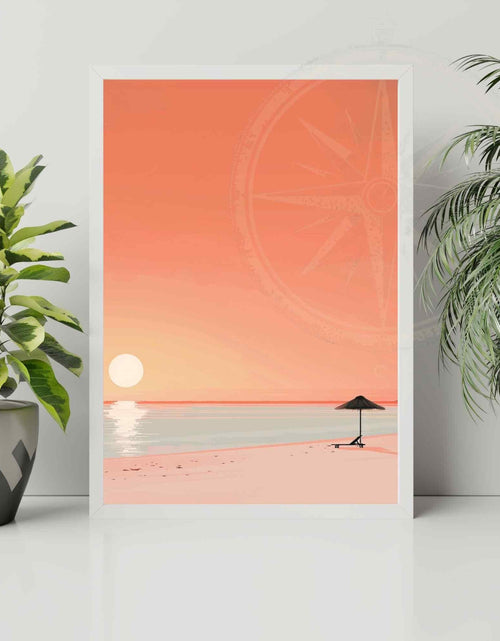 Load image into Gallery viewer, Affiche plage  - Affiche Minimaliste plage - Affiche coucher de soleil
